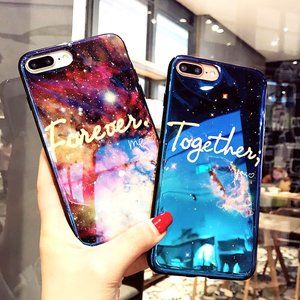 Blue-ray Forever Love Mirror iPhone Case